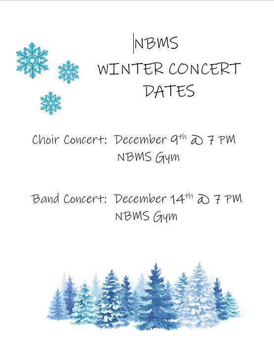 NBMS Winter Concert Dates