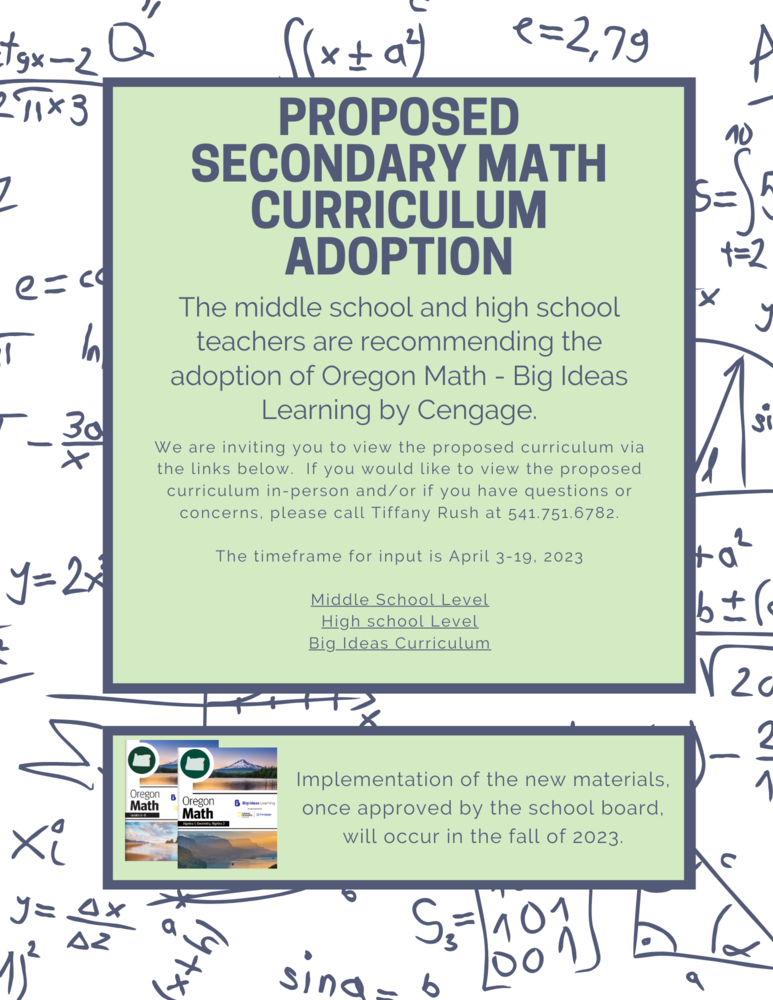 Proposed Math Adoption