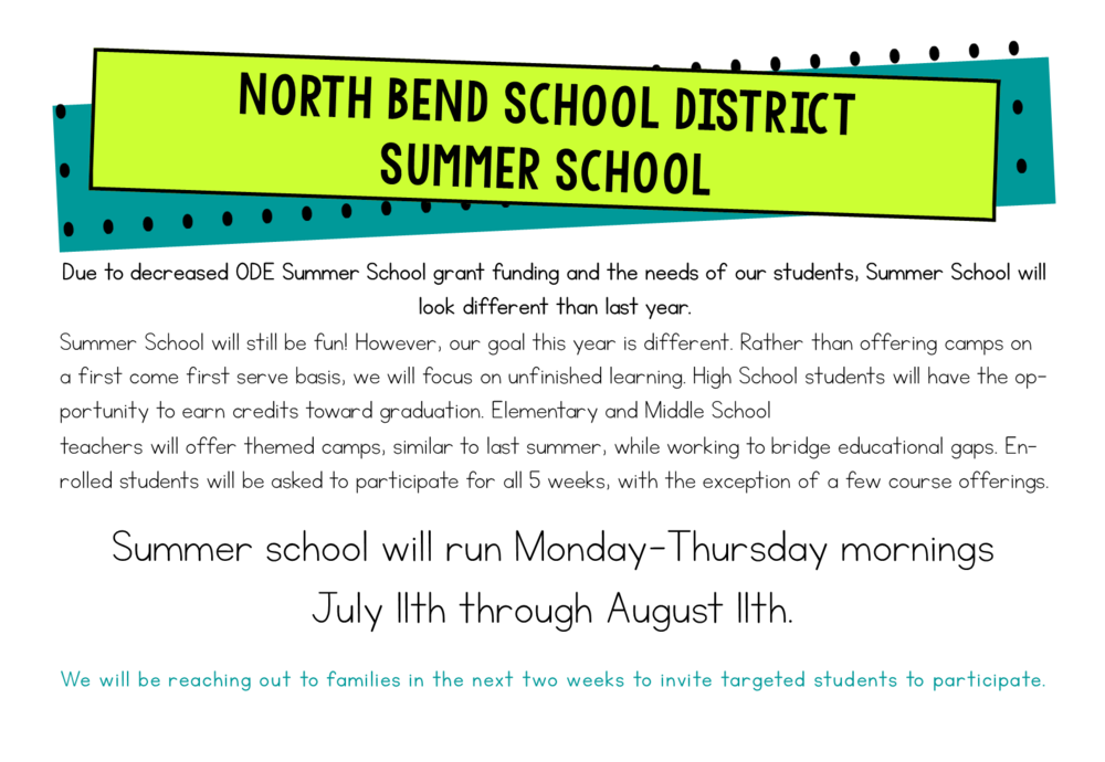 North Bend School District Summer School