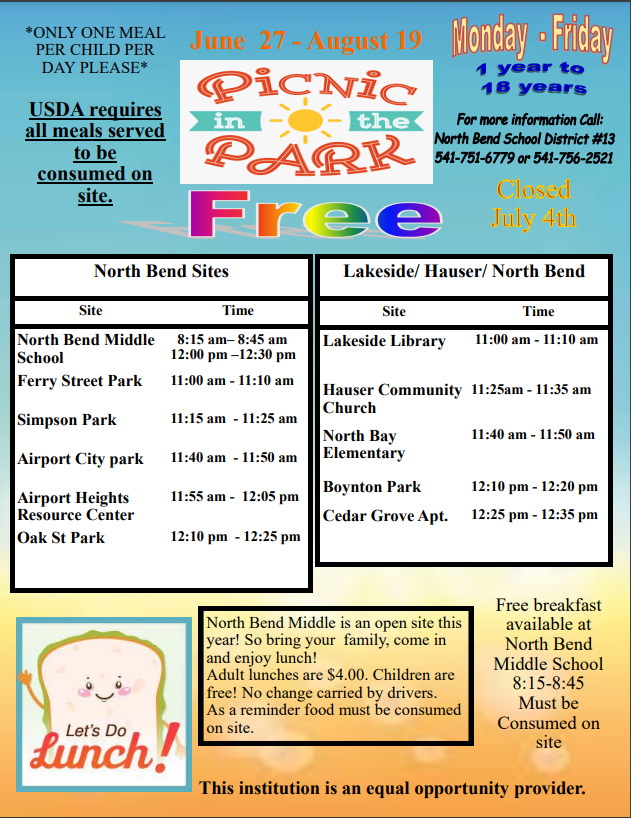 Summer Lunch Program Flyer