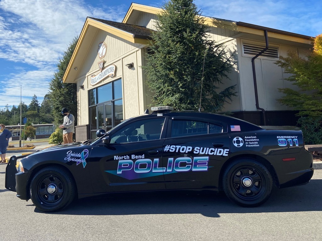 Side view of branding on the police vehicle