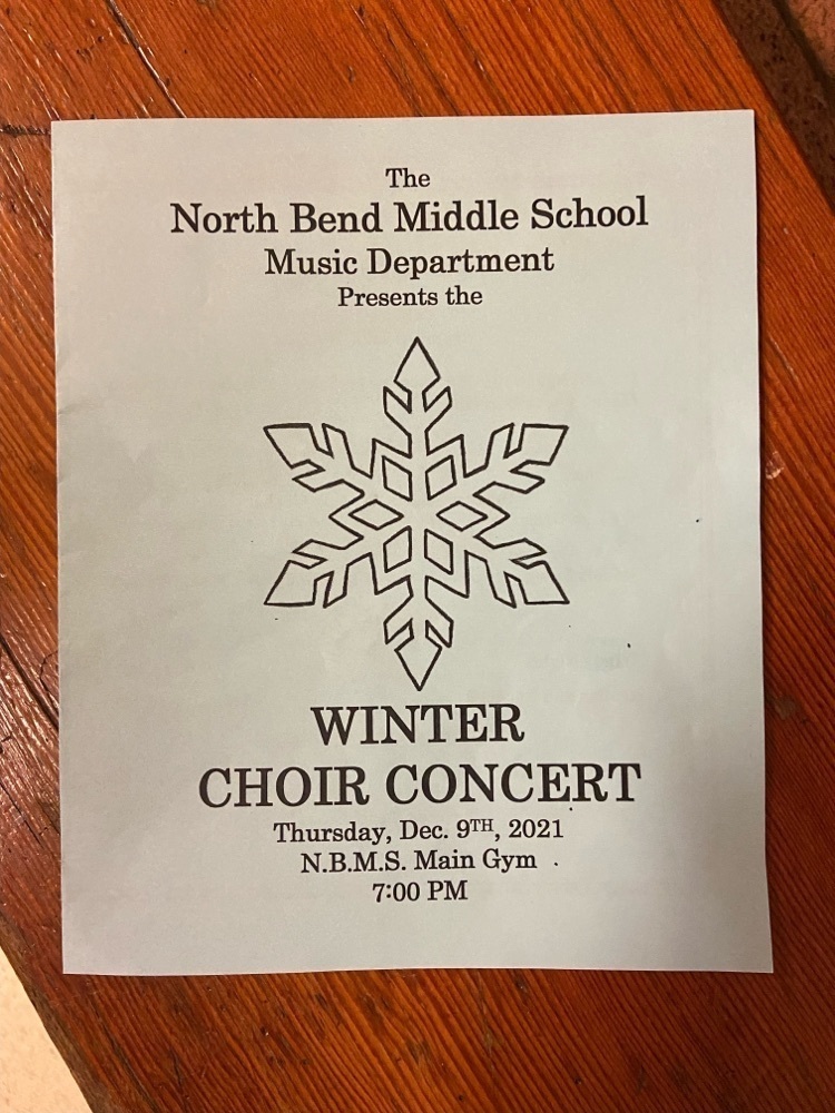 Cover of the Winter Choir Concert program