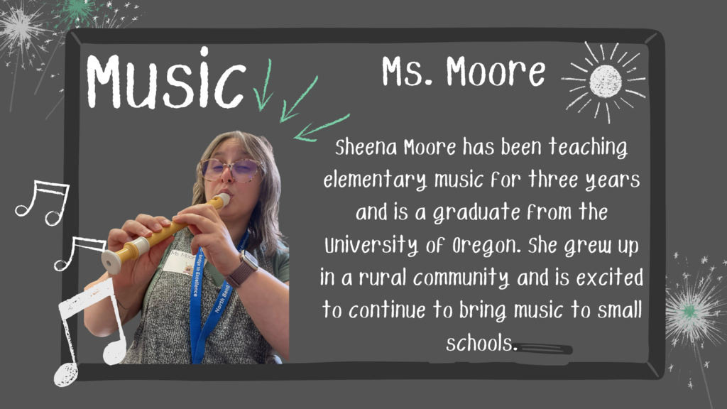 chalk art music notes, meet our new music teacher Ms. Moore