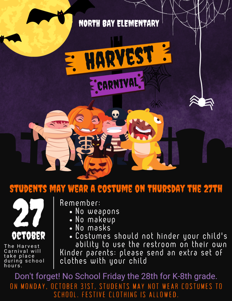 Harvest carnival flyer, information for north bay elementary 