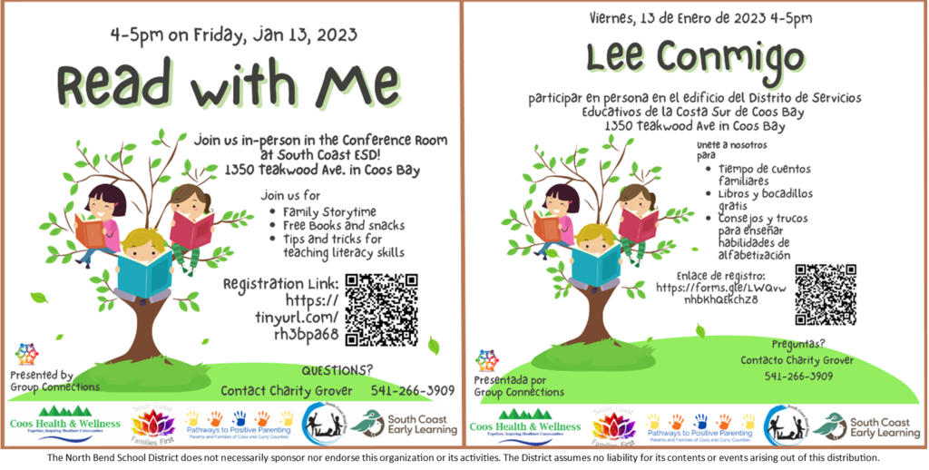 Read with me event flyer
